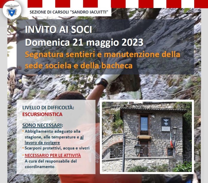 Invito ai Soci - Domenica 21 Maggio 2023