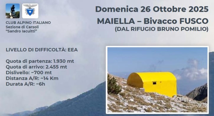 MAIELLA - Bivacco FUSCO - Domenica 26 Ottobre 2025