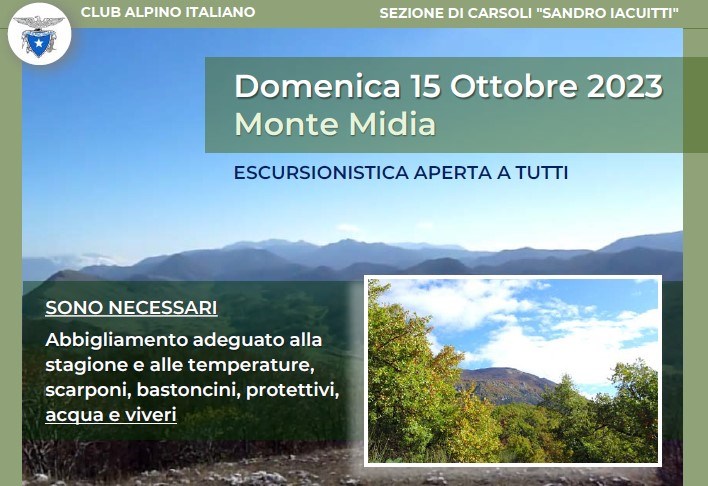 Monte Midia - Domenica 15 Ottobre 2023