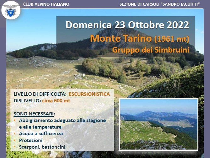 Monte Tarino - Domenica 23 Ottobre 2022