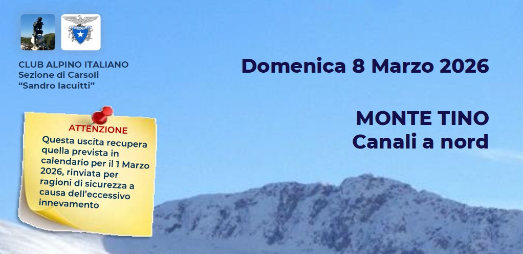 Monte Tino Canali a nord - Domenica 8 marzo 2026