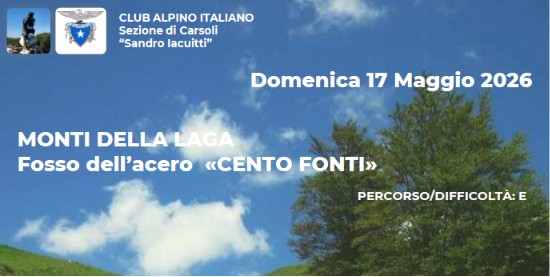 Monti Della Laga Cento Fonti - Domenica 17 Maggio 2026
