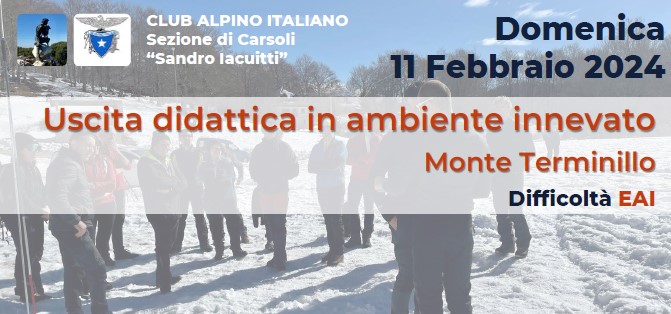 Uscita didattica in ambiente innevato Monte Terminillo - Domenica 11 Febbraio 2024