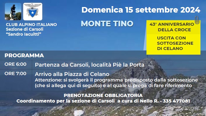 Monte Tino - Domenica 15 Settembre 2024