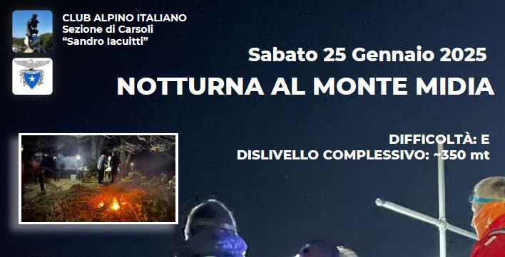 Notturna al Monte Midia - Sabato 25 Gennaio 2025